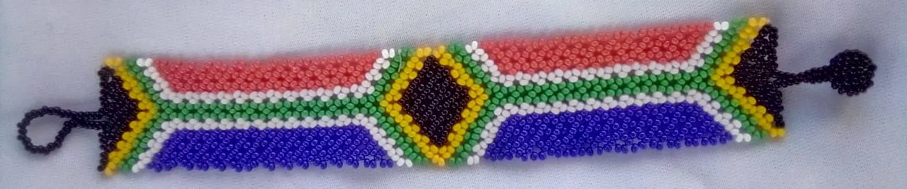 Bracelet Beaded with South African flag pattern