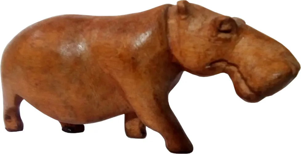 Hippo carved wood