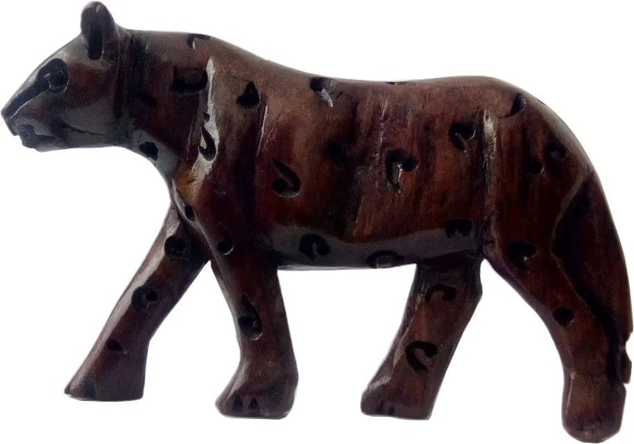 Leopard carved from wood