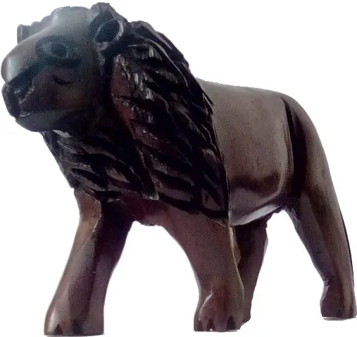 wooden sculpture of lion