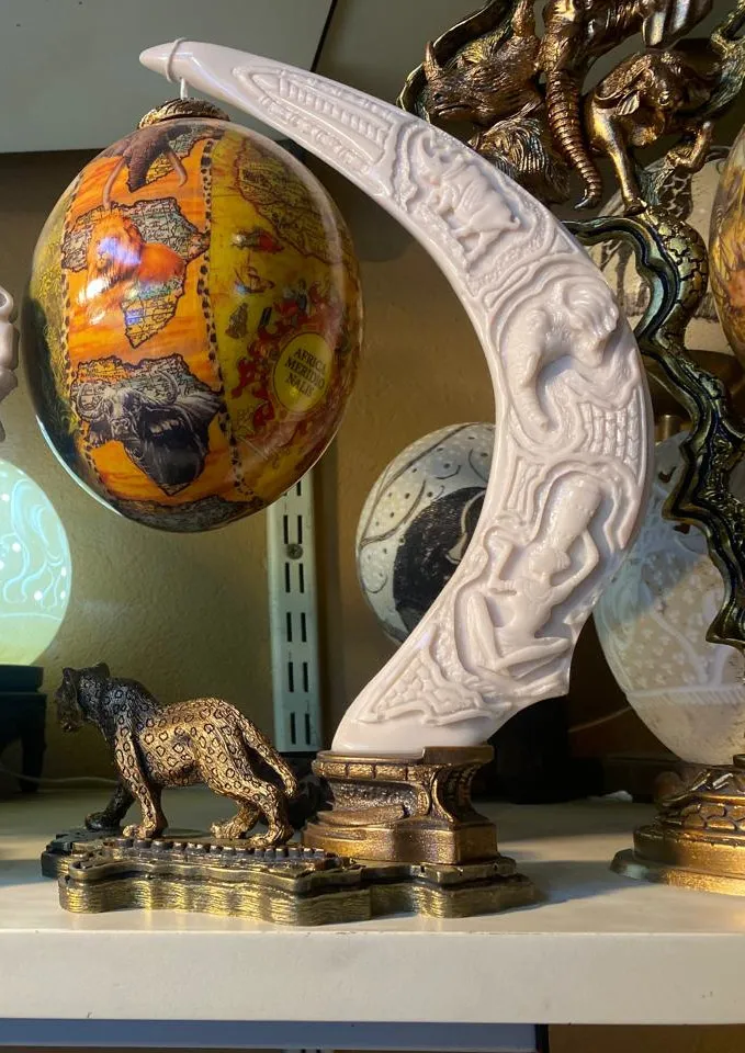 Calved hippo tooth hanging egg stand R3800 each