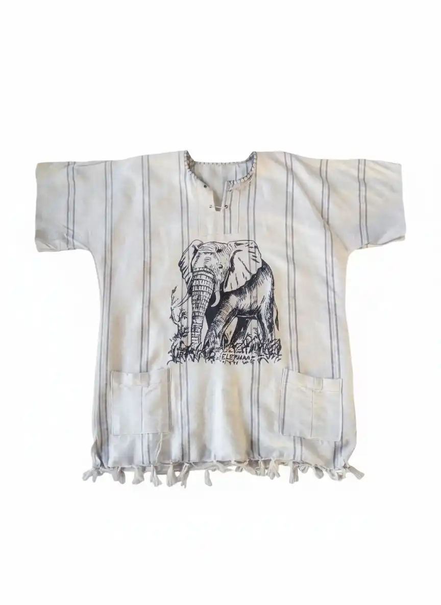 african shirt with elephant print